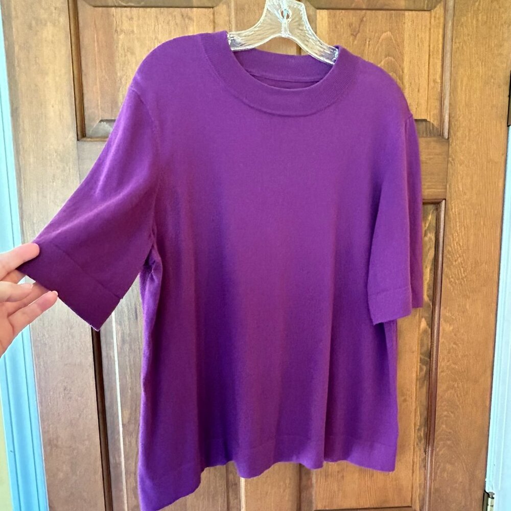 Purple shell, short sleeve top, knit, Liz Claiborne, size 2X